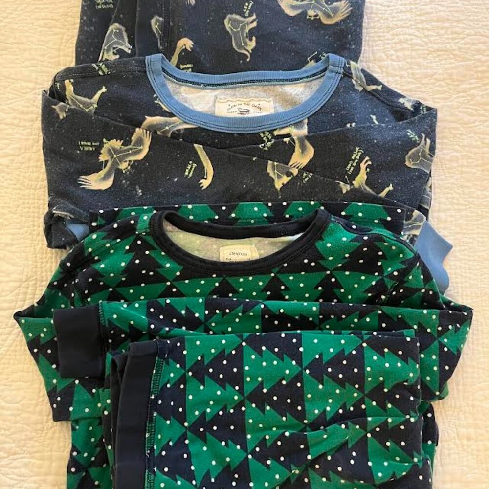 Lot of 2 J Crew Crewcuts Kids' long-sleeve printed pajama sets size 12